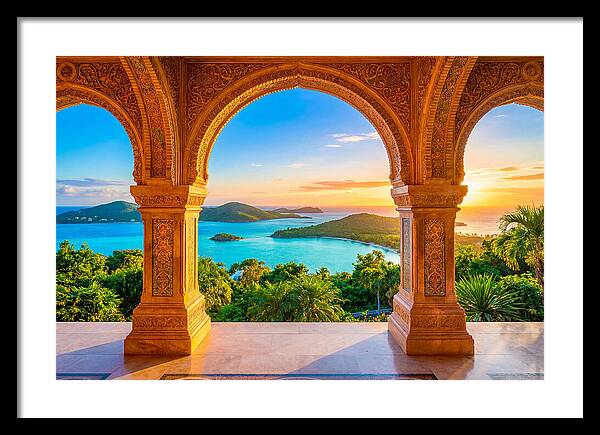 Ornamental Arch Framing Distant View