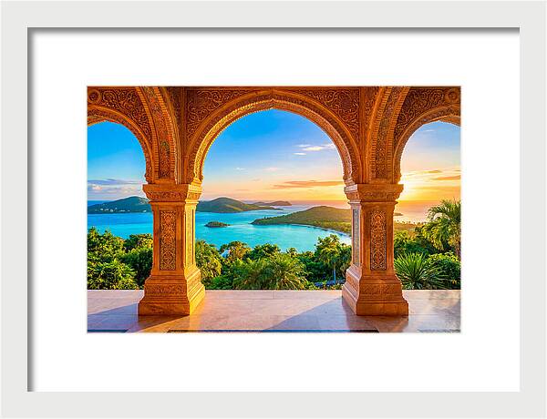 Ornamental Arch Framing Distant View