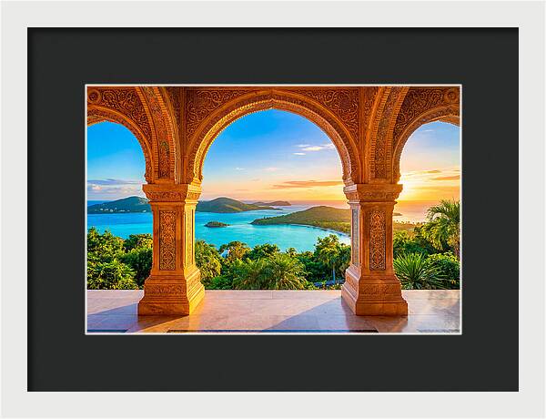 Ornamental Arch Framing Distant View