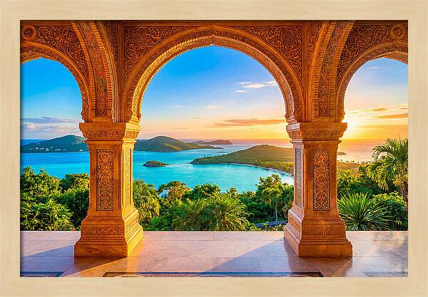 Ornamental Arch Framing Distant View