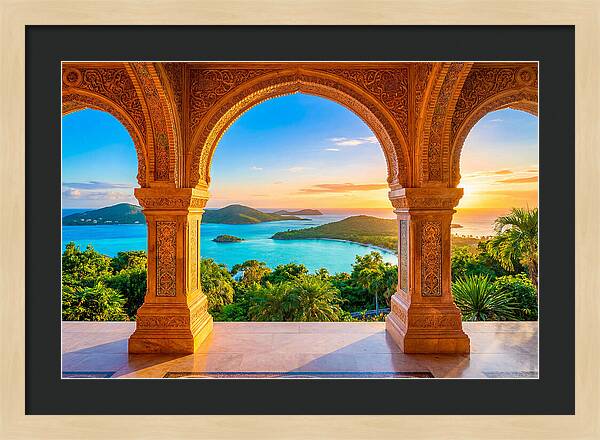 Ornamental Arch Framing Distant View