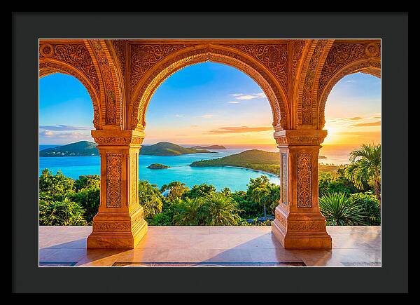 Ornamental Arch Framing Distant View