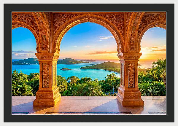 Ornamental Arch Framing Distant View