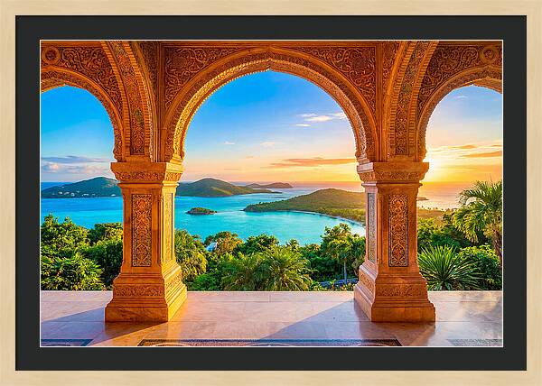 Ornamental Arch Framing Distant View