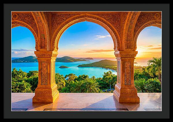 Ornamental Arch Framing Distant View