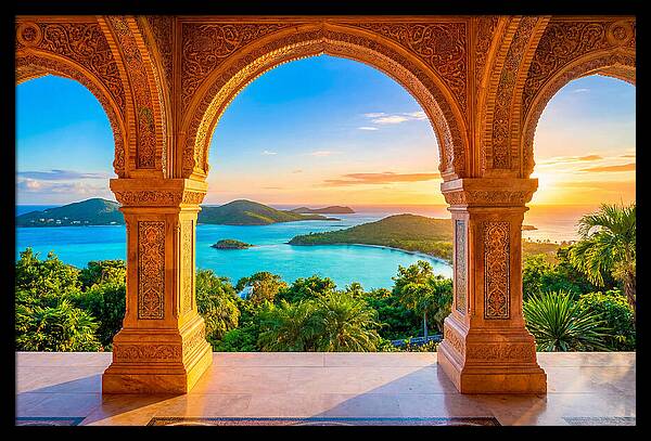 Ornamental Arch Framing Distant View