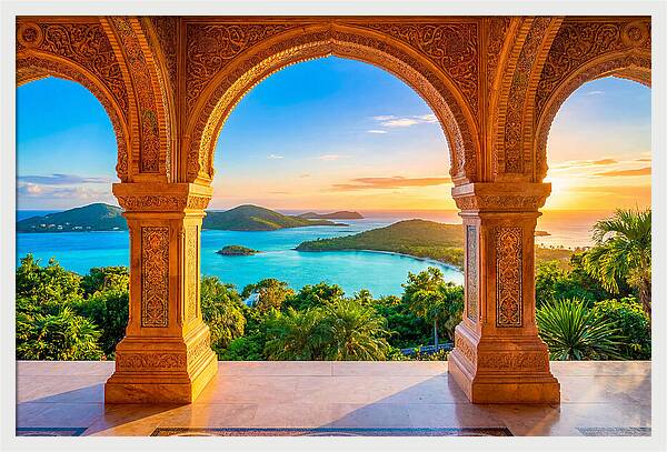 Ornamental Arch Framing Distant View