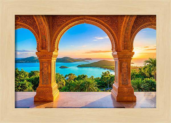 Ornamental Arch Framing Distant View