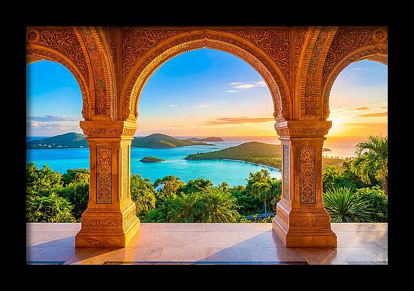Ornamental Arch Framing Distant View