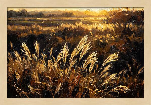 Ornamental Grass Plume At Dusk