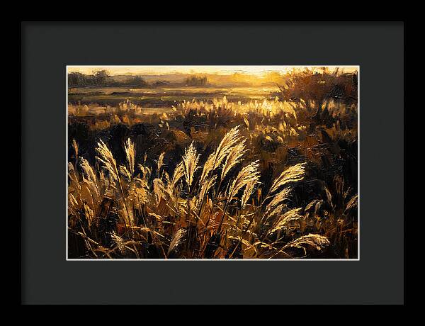 Ornamental Grass Plume At Dusk