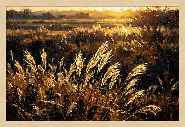 Ornamental Grass Plume At Dusk
