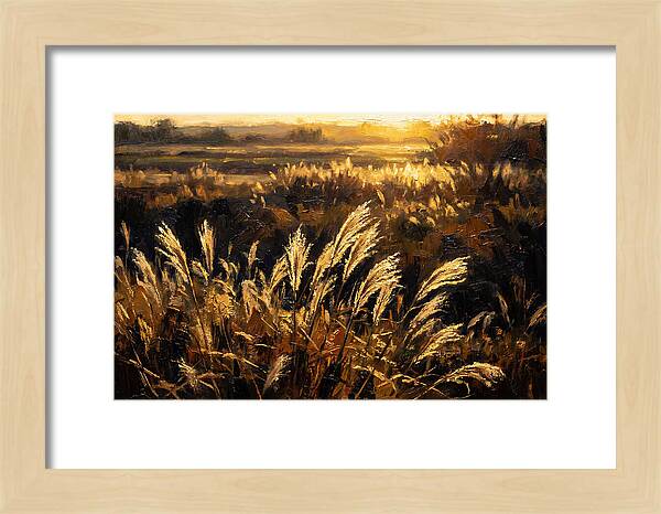 Ornamental Grass Plume At Dusk