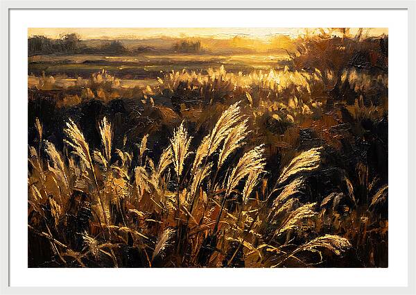 Ornamental Grass Plume At Dusk