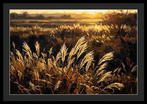 Ornamental Grass Plume At Dusk