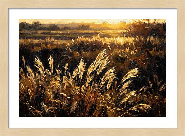 Ornamental Grass Plume At Dusk