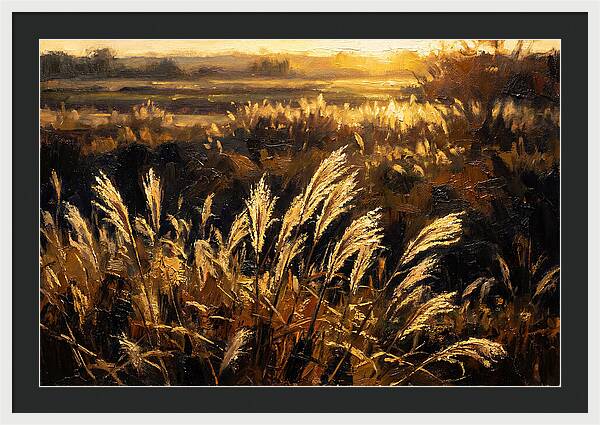 Ornamental Grass Plume At Dusk