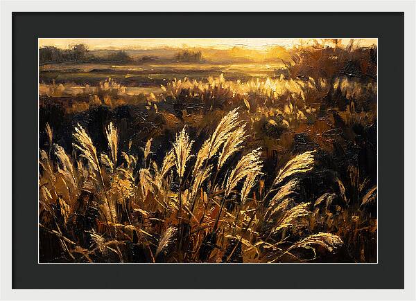 Ornamental Grass Plume At Dusk