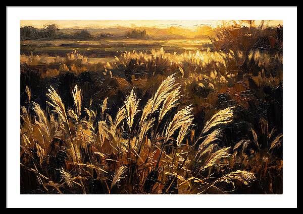Ornamental Grass Plume At Dusk