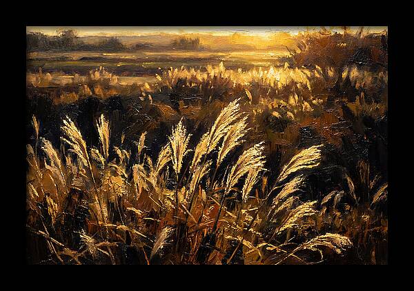Ornamental Grass Plume At Dusk