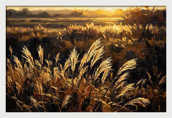 Ornamental Grass Plume At Dusk