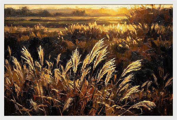 Ornamental Grass Plume At Dusk