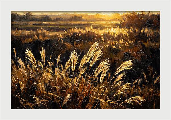 Ornamental Grass Plume At Dusk