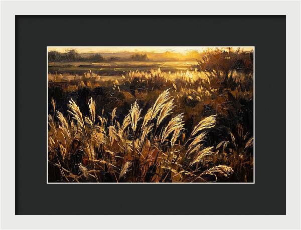 Ornamental Grass Plume At Dusk