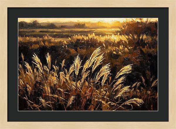 Ornamental Grass Plume At Dusk