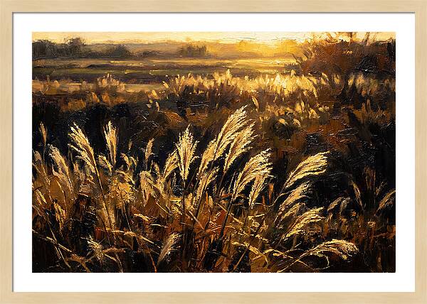 Ornamental Grass Plume At Dusk