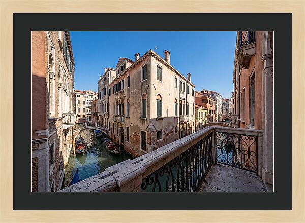 Ornate Balcony Overlooking Venice Canal