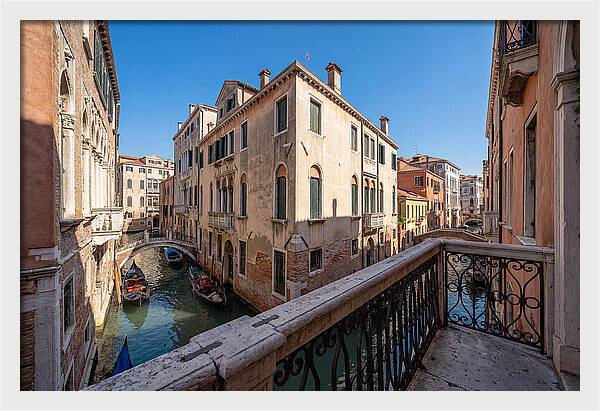 Ornate Balcony Overlooking Venice Canal