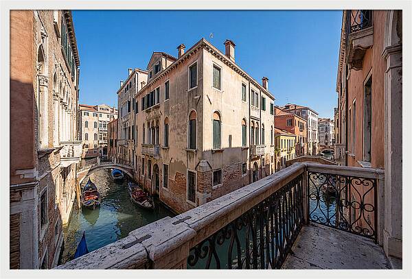 Ornate Balcony Overlooking Venice Canal