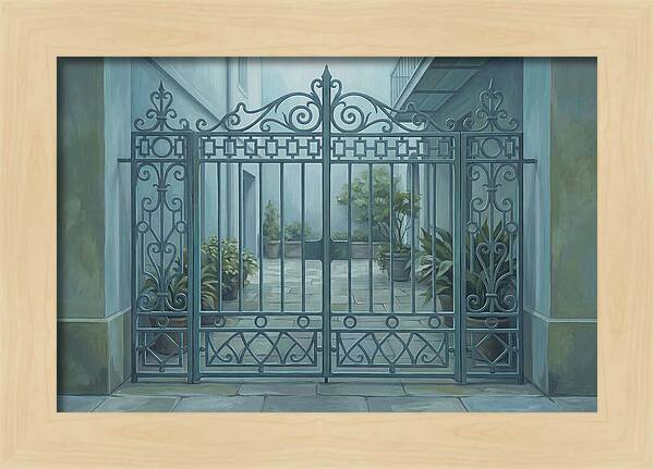 Ornate Gate Into Courtyard