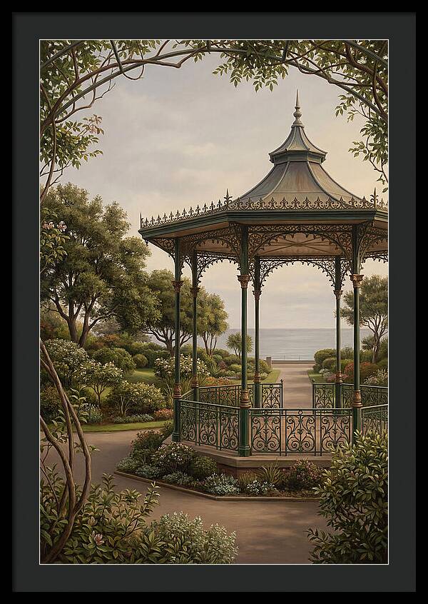 Ornate Iron Bandstand By The Sea