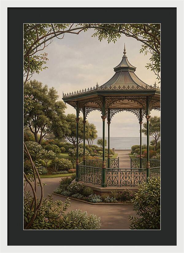 Ornate Iron Bandstand By The Sea
