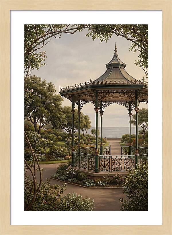 Ornate Iron Bandstand By The Sea
