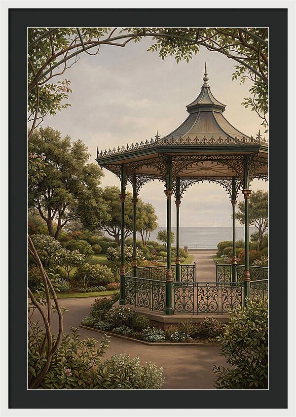 Ornate Iron Bandstand By The Sea
