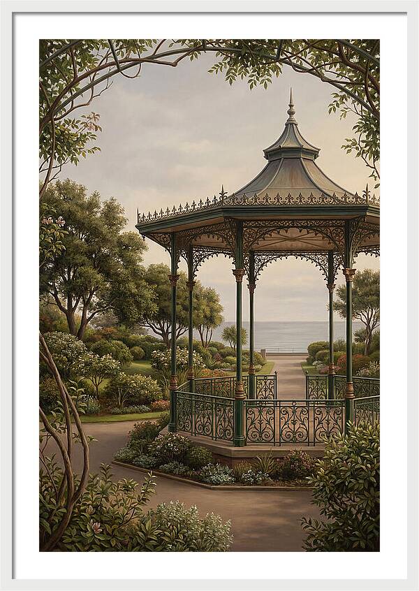 Ornate Iron Bandstand By The Sea