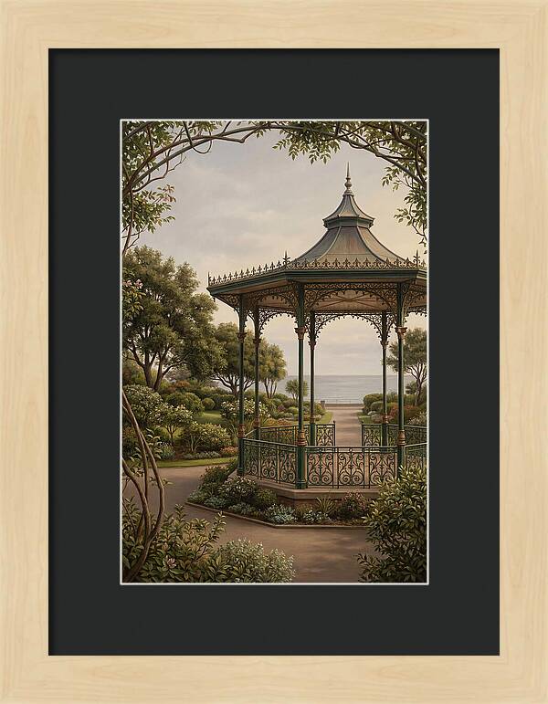 Ornate Iron Bandstand By The Sea
