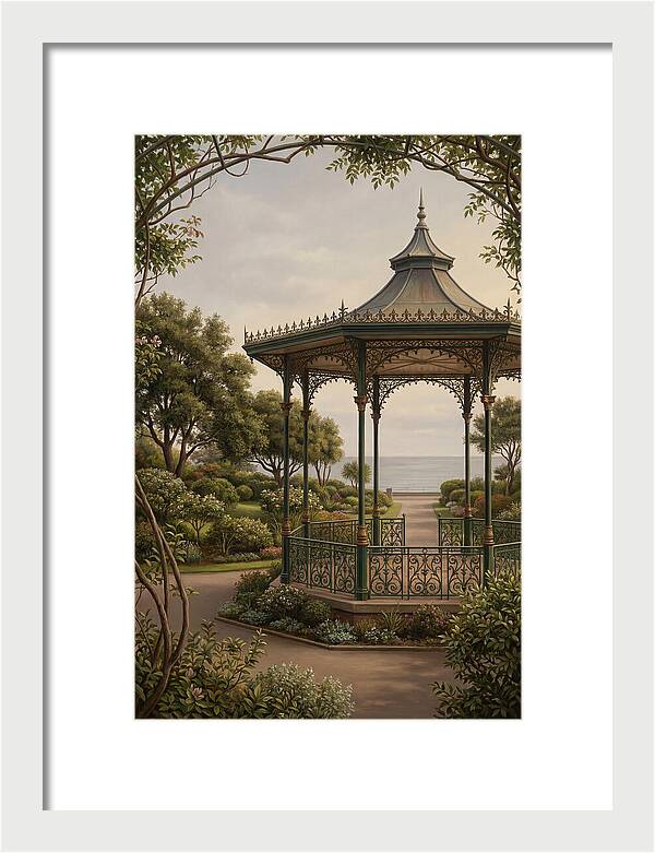 Ornate Iron Bandstand By The Sea