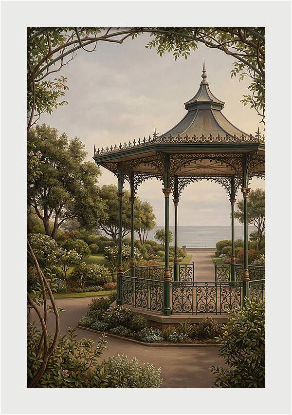Ornate Iron Bandstand By The Sea