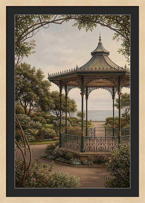 Ornate Iron Bandstand By The Sea