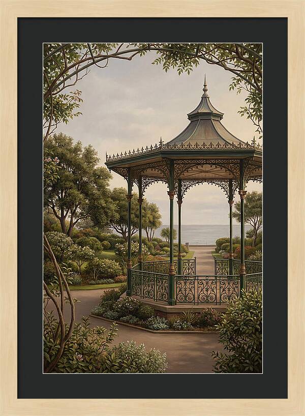 Ornate Iron Bandstand By The Sea