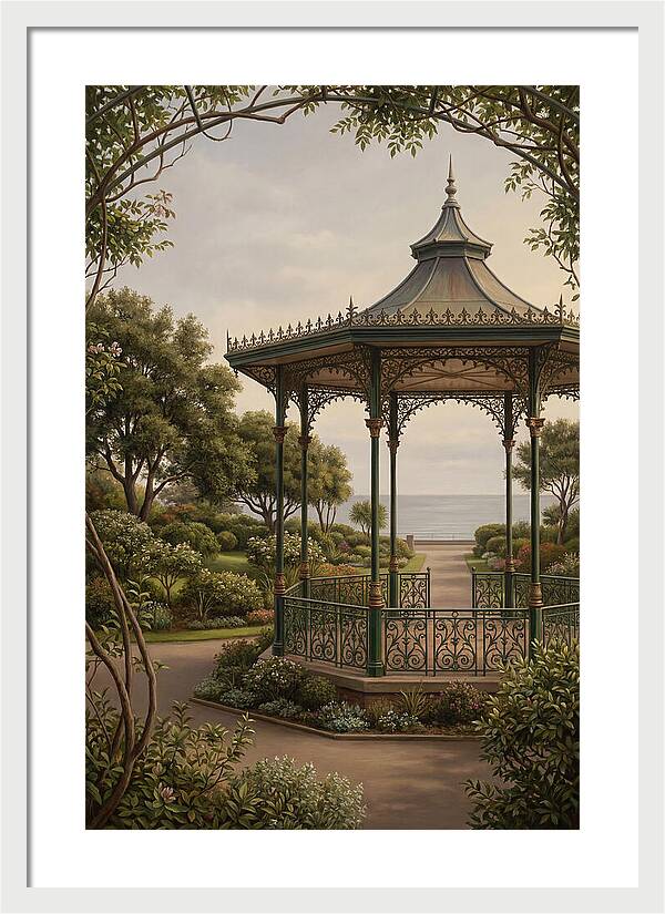 Ornate Iron Bandstand By The Sea