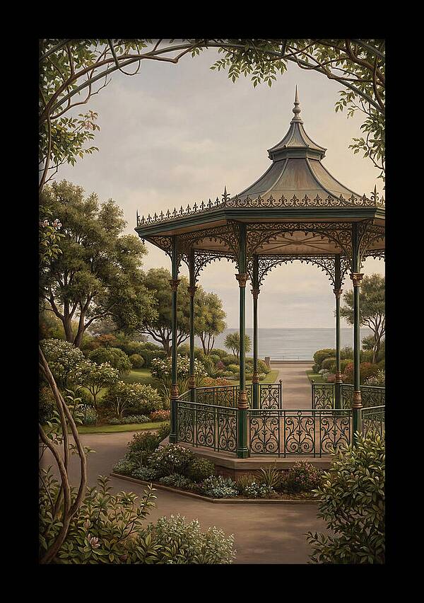 Ornate Iron Bandstand By The Sea