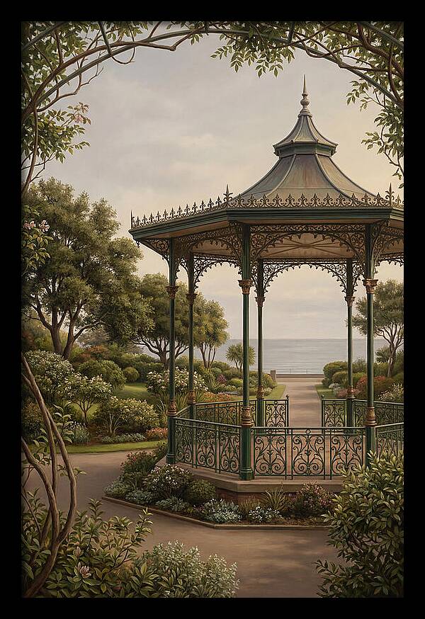 Ornate Iron Bandstand By The Sea