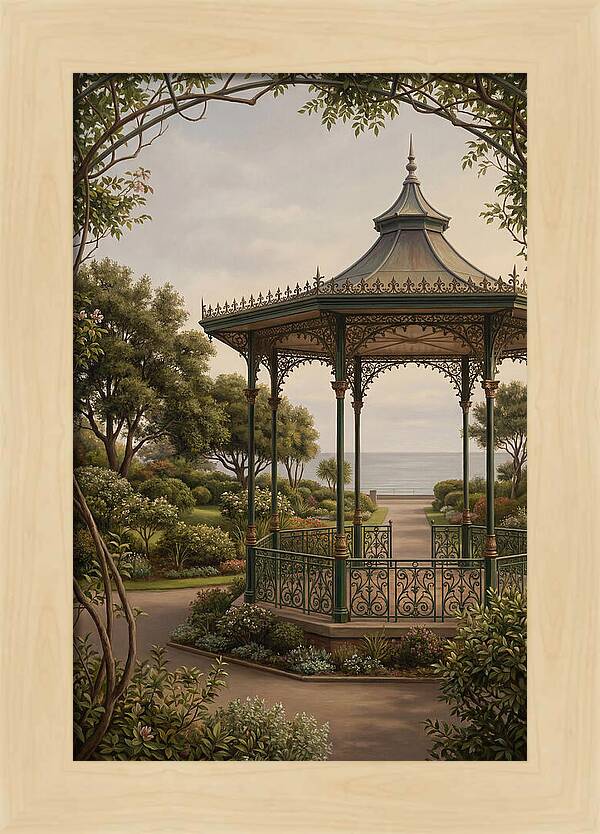 Ornate Iron Bandstand By The Sea