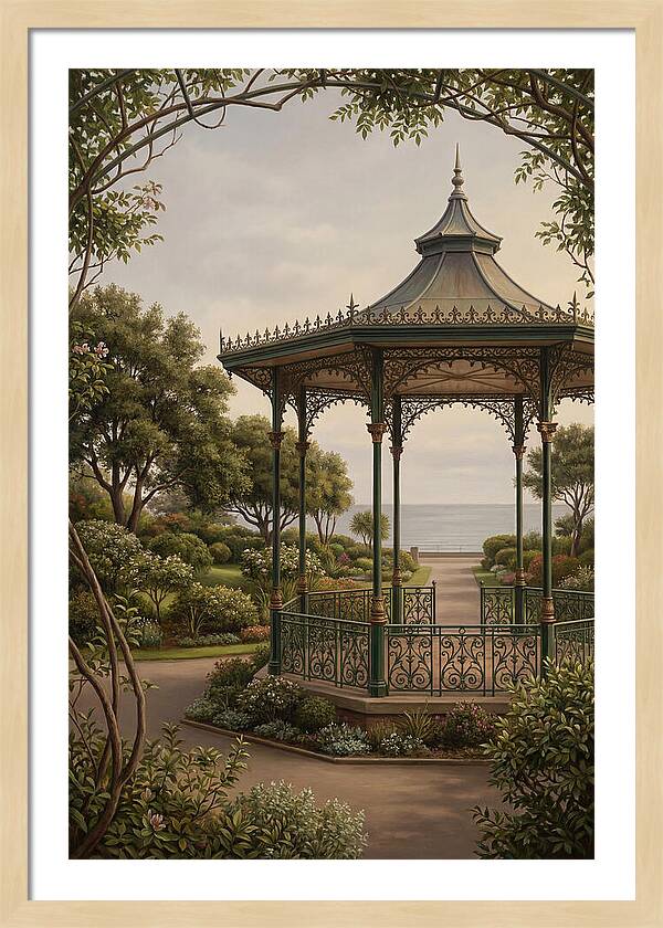 Ornate Iron Bandstand By The Sea