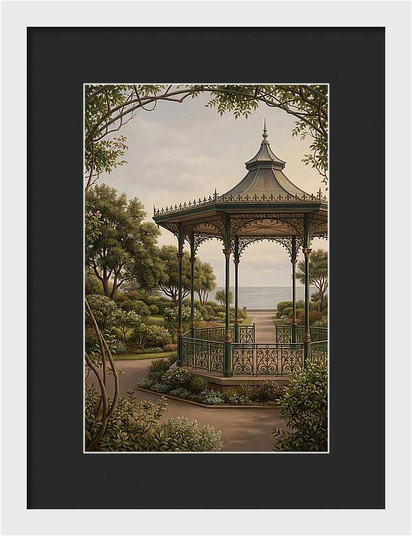 Ornate Iron Bandstand By The Sea